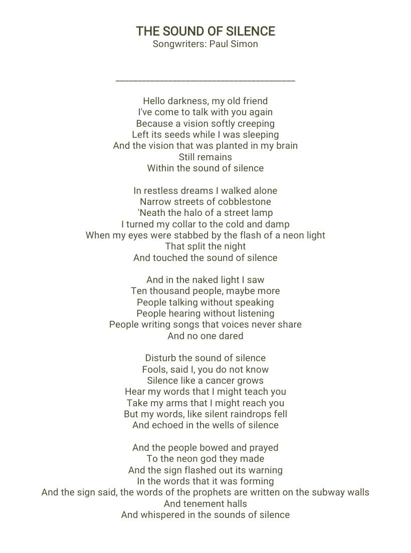 The Sound of Silence Lyrics